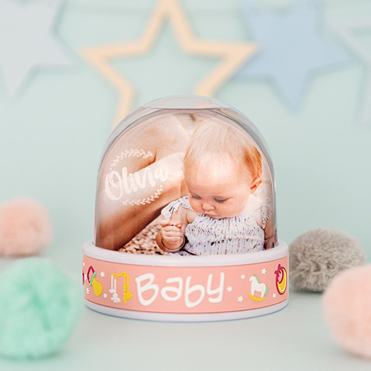 Bola de nieve personalizada con forma de corazón